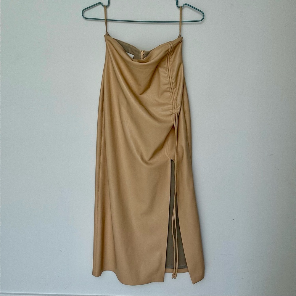 Nanushka - Malorie Ruched Vegan Leather Skirt XS - no tags but never worn!